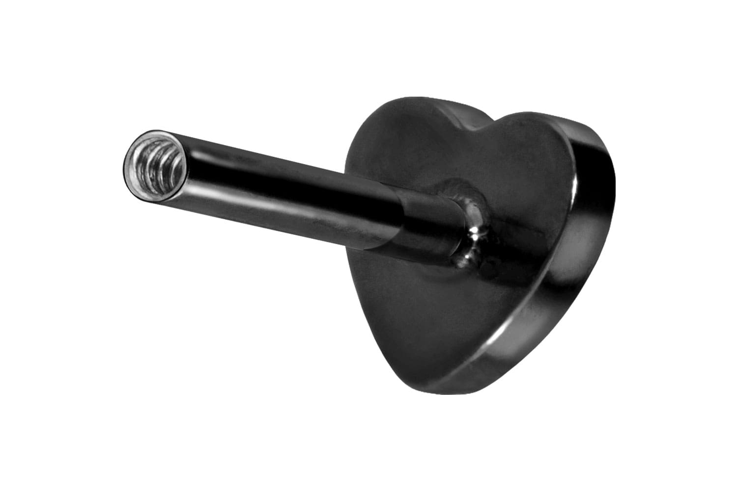 Titan Labret Piercing mit Innengewinde ohne Kugel HERZ